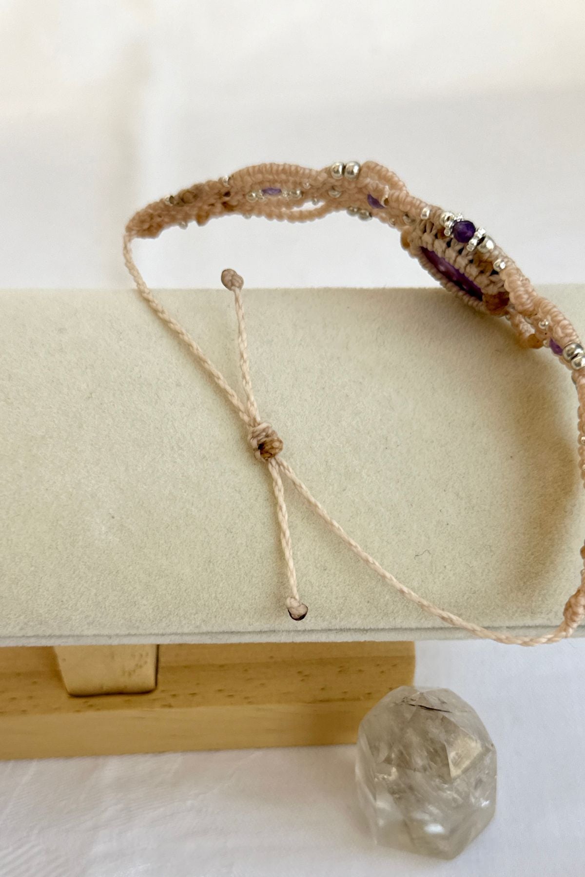 Handmade Amethyst Cuff Bracelet with Faceted Amethyst Accents