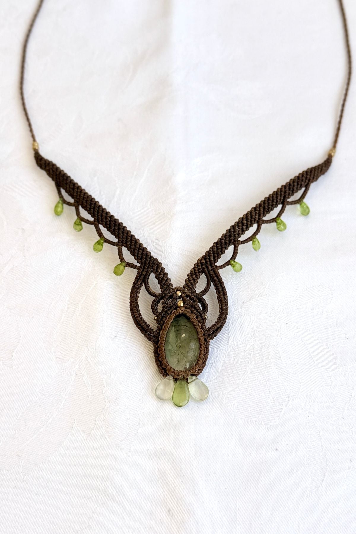 Handmade Prasiolite and Peridot Statement Necklace