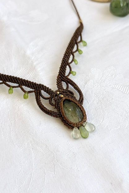 Handmade Prasiolite and Peridot Statement Necklace