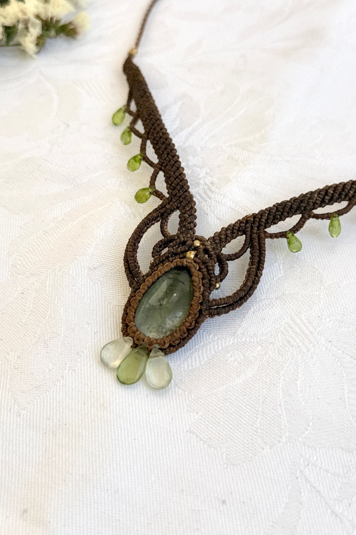 Handmade Prasiolite and Peridot Statement Necklace
