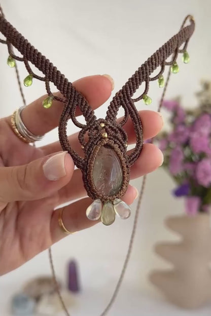 Handmade Prasiolite and Peridot Statement Necklace